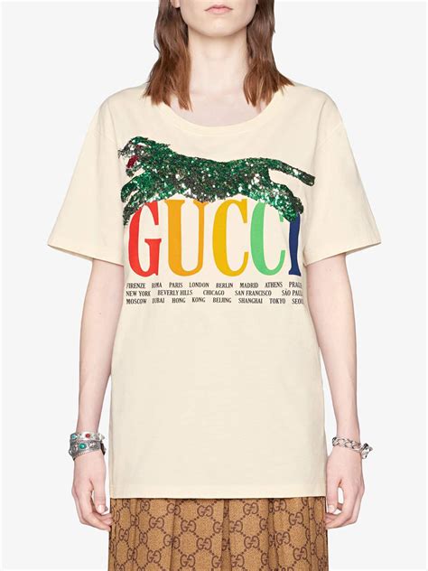 gucci cities t shirt with tiger|Gucci tiger brooch.